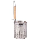Town 5 1 2 X 6 Stainless Steel Pasta Strainer Blanching Basket With Wood Handle 749628442617