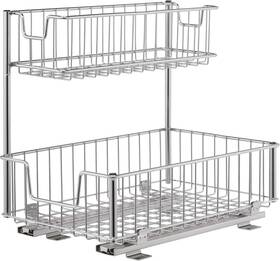 Tbfc-2204 Trinity Sliding Undersink Organizer With 2 Baskets For Kitchen 1 Pack Silver