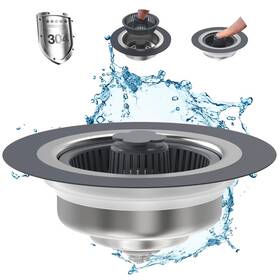 Ttfoyc 602962323144 Upgraded 3 In 1 Kitchen Sink Stopper Drain Strainer - Set Sta Inch Ttfoyc 602962323144 Upgraded 3 In 1 Kitchen Sink Stopper Drain Strainer - Set Sta Inch