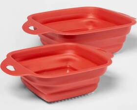 6283923m449js8777409978828238 Tthomegoods Collapsible Colander 2 Pack Red Silicone 9 Inch And 11 Strainers Free Shipping