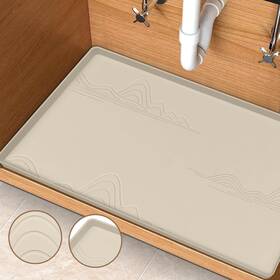 Cls20231215 Tullyllify Under Sink Mat 28x22 Silicone Kitchen With 28ftftx22ftft Beige