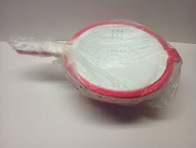 055961 Tupperware New Double Colander Strainer Set With Handle Red White