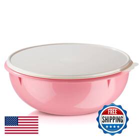 B006w2v856 Tupperware 26 Cup Fix N Mix Bowl Pink With Frosted Seal 6.2l Bpa Free