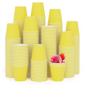 Turbo Bee 788703498378 300pack 3oz Small Paper Cups Disposable Yellow Bathroom Mouth