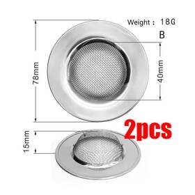 Turbo-roofinds 445020422495 Kitchen Sink Filter Stainless Steel Mesh Strainer Sewer Straine
