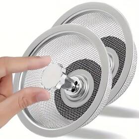 Turbo-roofinds 445053827816 2set Kitchen Sink Strainer With Handle And Stopper Replacement Drain Basket Stainl