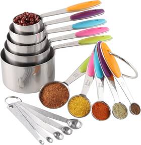Turewin 646690183571 Measuring Cups And Spoons Set Stainless Steel Includes 5