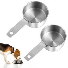 745203 Tweruna 1 Togcsqmj 2 Pcs 1/2 Cup Dog Food Scoop Measuring Small Bright Stainless Steel