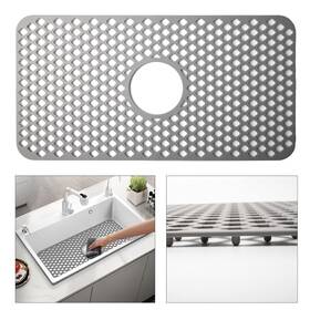 Twinnekyr 714855753195 Silicone Sink Mat 28.34ftftx 15.23ftft Kitchen Protector Grid For Bottom Of