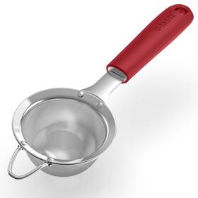 Et-fms01b2-s-r U-taste 3.35in Small Fine Mesh Strainer 18/8 Ss 30 Sieve Silicone Handle Red Et-fms01b2-s-r U-taste 3.35in Small Fine Mesh Strainer 18/8 Ss 30 Sieve Silicone Handle Red