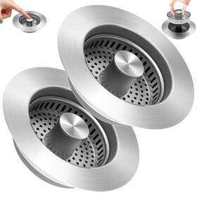 Ulioli 764401654933 3 In 1 Kitchen Sink Drain Strainer Stopper Stainless Steel S