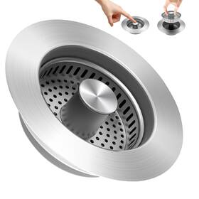 Ulioli 764401654940 3 In 1 Kitchen Sink Drain Strainer Stopper Stainless Steel S