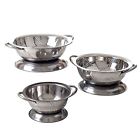 Unbranded 3 Piece Metal Colander Set Pasta Veggie Strainers Large Stable Bottoms 844296012190