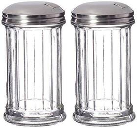 Update International 798837801944 Retro Style Sugar Dispenser/pourer/shaker Glass Jar Stainless Steel Pour-fl