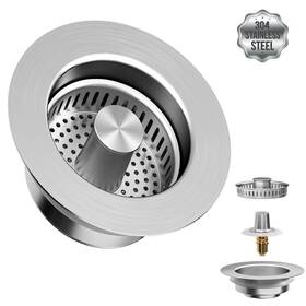 Urgino 639395220528 Kitchen Sink Drain Strainer And Stopper 3 In 1 Upgraded Stainless Stee