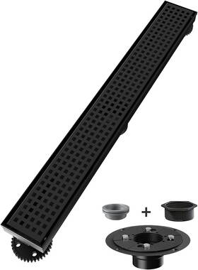 Ushower 779139966913 48 Inch Linear Shower Drain Square Pattern Grate 304 Stainless Steel Black Ushower 779139966913 48 Inch Linear Shower Drain Square Pattern Grate 304 Stainless Steel Black