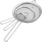 Utopia Kitchen Set Of 3 Stainless Steel Mesh Strainer Colander Sieve With Handle Small And 754207393327