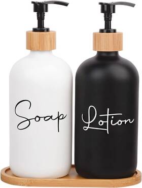 Uu-hm0069 Uujoly 17 Oz Hand Soap Dispenser Empty Glass Lotion Black White