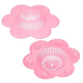 Uxcell 752374768849 Kitchen Sink Strainer Silicone Stopper Drain Sieve Hair Catcher Pink 2pcs