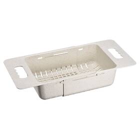 Uxcell 782685884594 Extendable Over The Sink Strainer Fruit Vegetable Colander For Kitchen Beige