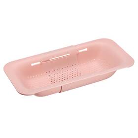 Uxcell 782685951876 Collapsible Colander Kitchen Over The Sink Drain Strainer Extendable Basket Pink