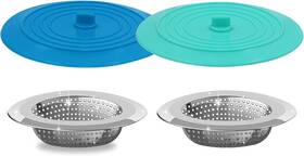 V-top 764481989673 Kitchen Drain Strainer Stopper 4 Pack Universal 6 Inch Silicone Plug Anti