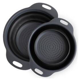 Cc-v01 Vaezo Collapsible Colander 2-pack Black Strainer For Pasta Fruits &