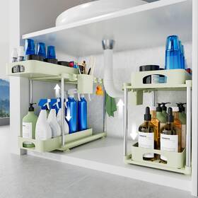 Vf-po01-gn Verifost Under Sink Organizer 2 Pack 15.35 Inch W X 8.66 D 14.96 H Green