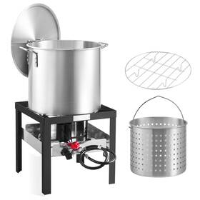 Vevor 197988646402 100 Quart Seafood Boiling Kit With Strainer Outdoor Boil Pot And Basket C