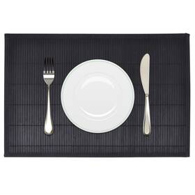 Vidaxl 718475940357 Extra Large Non-slip Black Bamboo Polyester Placemat For Dining Table