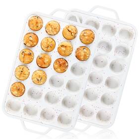B0d3wskttm Vinino Mini Muffin Pan 2-pack 24-cup Silicone Cupcake Mold Metal Reinforced