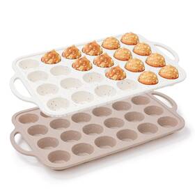 B0f36r2qzz Vinino 2-pack Mini Silicone Muffin Pans - Metal Reinforced 24-cup