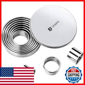 B0d2hsr6wh Vinland 12-pc 304 Stainless Steel Round Biscuit And Cookie Cutter Set For Baking
