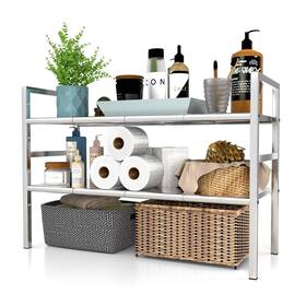 Virvia 797424069972 Expandable Under Sink Organizer And 8 Panels Stainless Steel Color