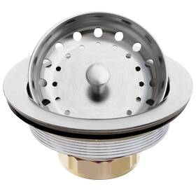 9100-v Vistop 3-1/2 Inch Kitchen Sink Drain Assembly Black Strainer With Stainle