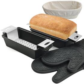 B0fm3fr4fv Voulosimi 2-in-1 Cast Iron Oven Pan 9x5 Baking Loaf Bread Proofing Basket 2-piece Set