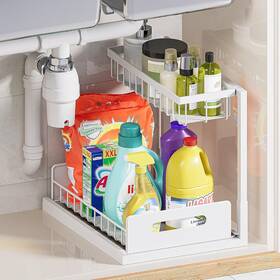 Vs718-wh Vusign Under Sink Organizer And Storage Slide Out Cabinet 1 Pack White