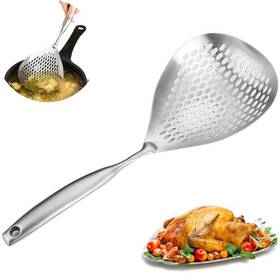 Ab0019 Vziokk Skimmer Slotted Spoon Spider Strainer Ladle With Big Draining Holes For Deep