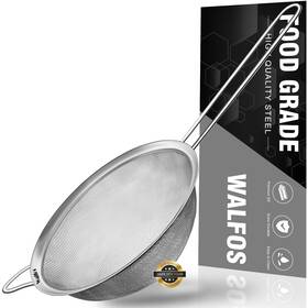 Fr-basket-21h-99 Walfos 6.3 Inch Fine Mesh Strainer Premium Stainless Steel Sieve And Sifter With Ha