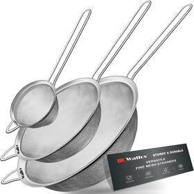Wfl001 Walfos Fine Mesh Strainer Set Of 3 2.7 4.6 7 3pcs Stainless Steel