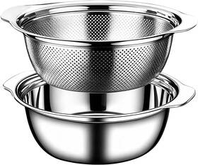 Wanfluvior 705353060649 Colander For Kitchen 1.5 Quart 18/8 Stainless Steel Stra
