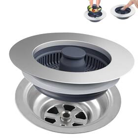 Cy0070-1 Wanocean Upgraded 3in1 Kitchen Sink Drain Strainer And Stopper 304 Stainless Steel