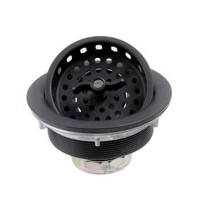 Watflow 727536029304 Black Kitchen Sink Drain Assembly With Strainer 3-1/2 Inch And 304 Sta