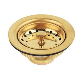 Watflow 727536029311 Gold Kitchen Sink Drain Assembly With Black Strainer 3-1/2 Inch And 304 St