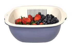 Waymore Llc 850050490487 Cuisine Collecion 4.5 Quart Bowl And Strainer Set - Blue