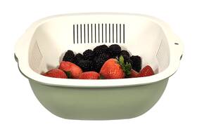 Waymore Llc 850050490500 Cuisine Collecion 4.5 Quart Bowl And Strainer Set - Sage