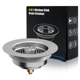 Weekuu 734172488914 Kitchen Sink Drain Strainer 4 In 1 All Stainless Steel Pop Up Weekuu 734172488914 Kitchen Sink Drain Strainer 4 In 1 All Stainless Steel Pop Up