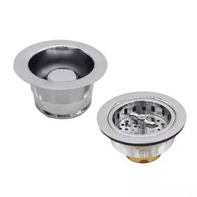 Westbrass 313022210273 Combo Pack 3-1/2 Inch Wing Nut Style Kitchen Sink Strainer And Waste Disposal Dra