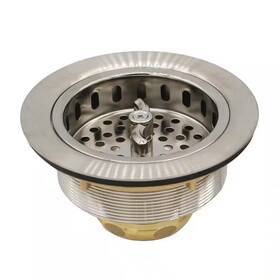 Westbrass 313026834895 3-1/2 Inch Wing Nut Style Kitchen Basket Strainer Satin Nickel
