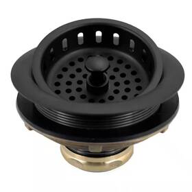 Westbrass 313056071024 3-1/2 Inch Post Style Kitchen Basket Strainer In Matte Black